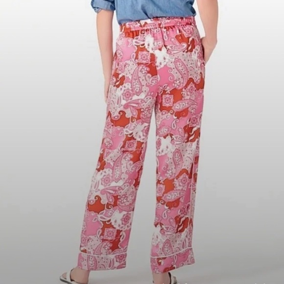 J Crew Pink Paisley Relaxed Satin Pant - Picture 3 of 10